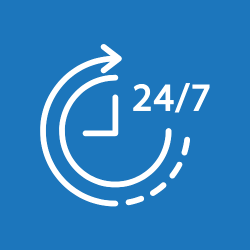 24/7 clock icon